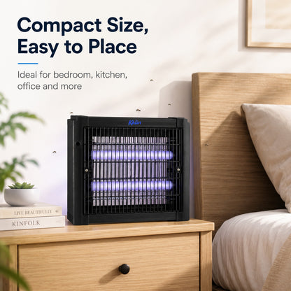 Khlin Bug Zapper Indoor, Electric Mosquito Killer with Dual UV Light Tubes, Compact Fly and Insect Zapper with Protective Outer Grid for Bedroom, Kitchen, Garage, Office and Patio