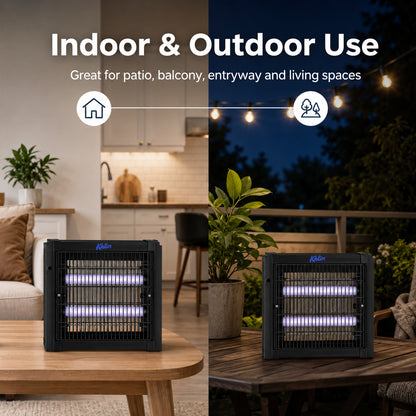 Khlin Bug Zapper Indoor, Electric Mosquito Killer with Dual UV Light Tubes, Compact Fly and Insect Zapper with Protective Outer Grid for Bedroom, Kitchen, Garage, Office and Patio