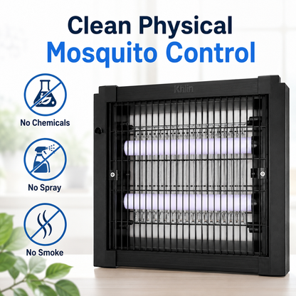 Khlin Bug Zapper Indoor, Electric Mosquito Killer with Dual UV Light Tubes, Compact Fly and Insect Zapper with Protective Outer Grid for Bedroom, Kitchen, Garage, Office and Patio