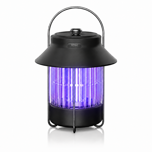Khlin Mosquito Zapper Outdoor Indoor, 360° All-Around Bug Zapper with 365-395nm UV Light, Quiet Electric Insect Trap with Ambient Night Light, Portable Mosquito Killer Lamp for Camping, Patio, Bedroom, Garden