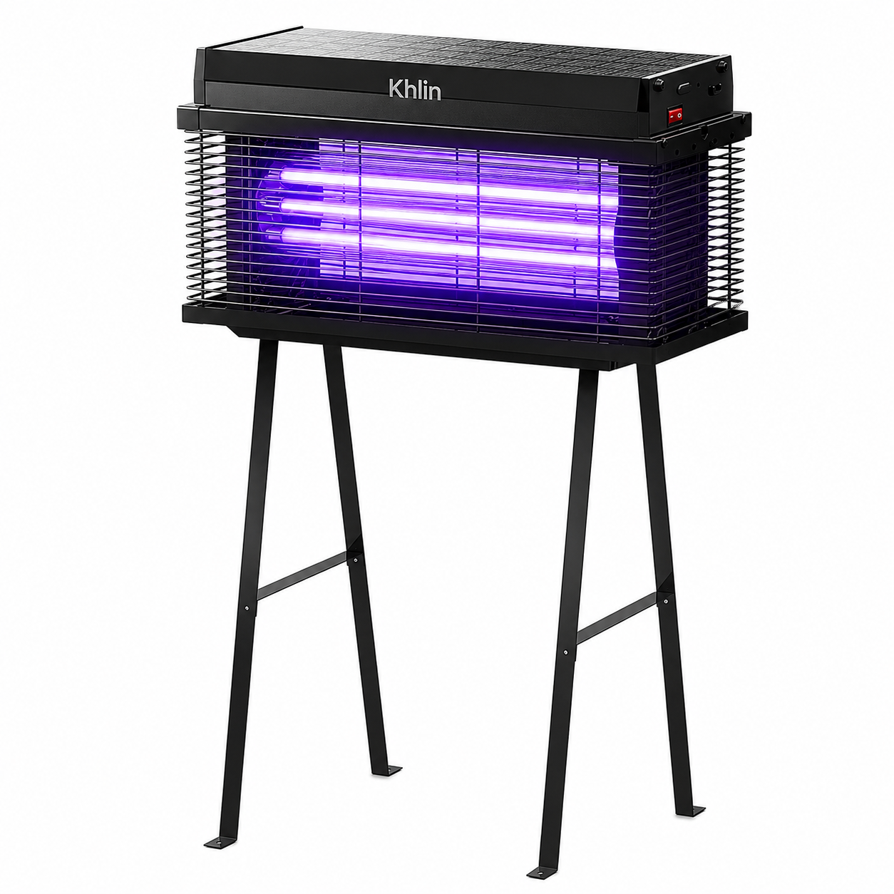 Khlin Solar Mosquito Zapper Outdoor, 3 UV Tube Bug Zapper with 365+395nm Dual Wavelength, Automatic Dusk to Dawn Light Sensor, IPX4 Water Resistant All-Metal Insect Killer for Patio, Garden, Yard & Lawn